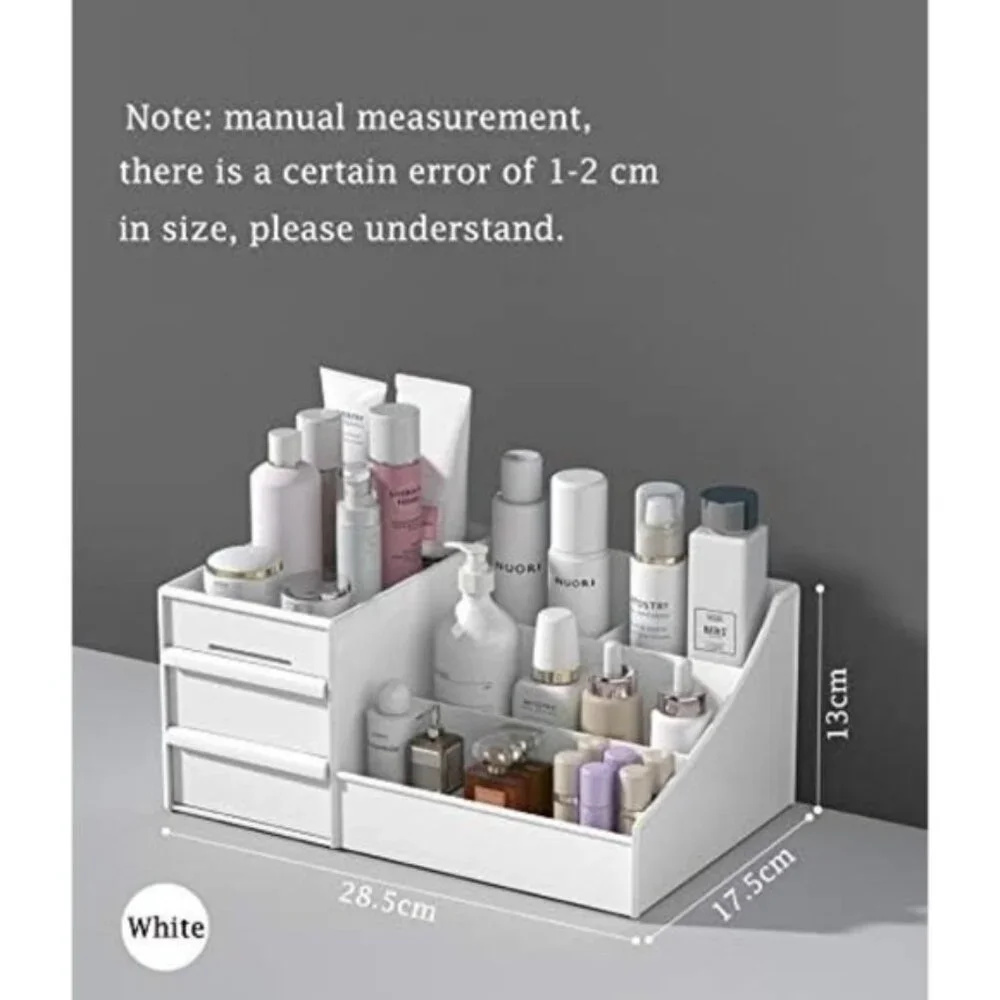 New Large White Makeup Storage Box, Cosmetic & Jewelry Organizer for Vanity